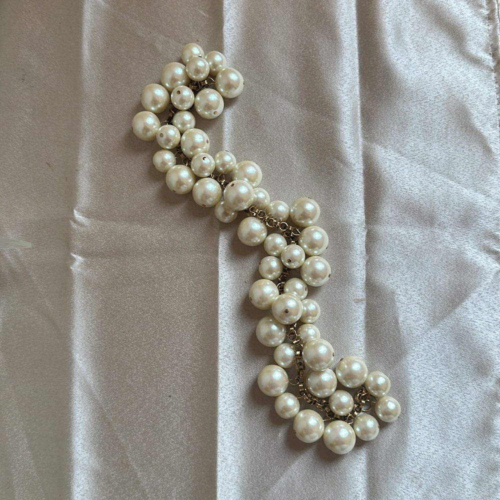 Vintage Costume Pearl Large Chunky Bauble Necklace 15” Class and Elegance - Picture 4 of 8